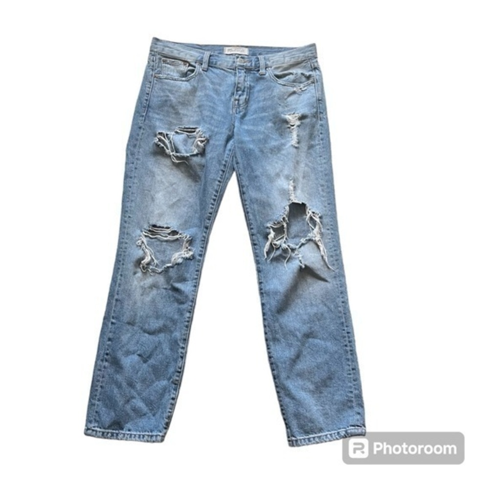 Madewell denim distressed boyfriend jeans